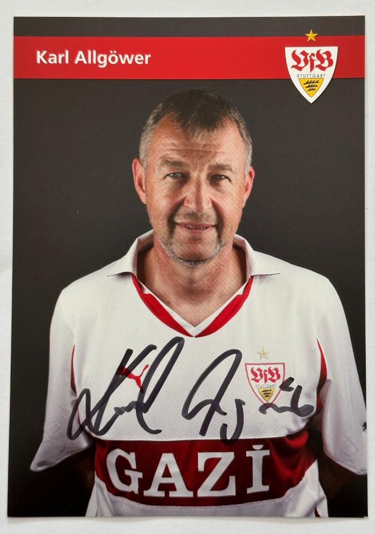 Karl Allgöwer original autograph on 6x4 postcard