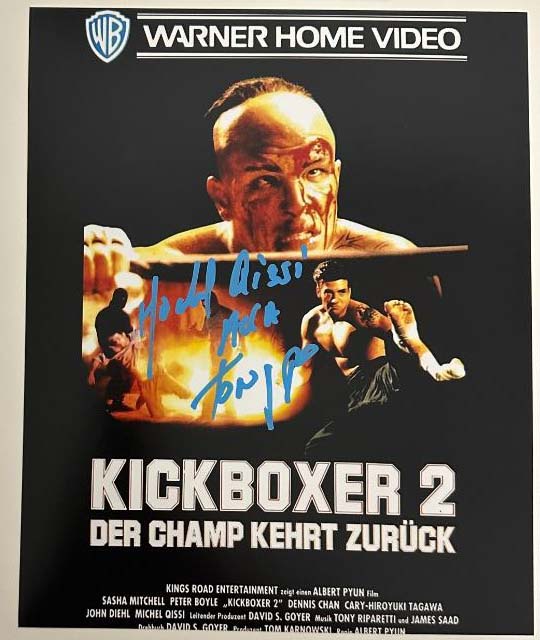 Michel Qissi aka Tong Po original Autogramm auf 20x25 Kick Boxer 2 Foto