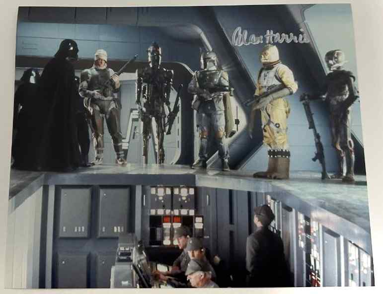 Alan Harris original Autogramm auf 20x25 Star Wars Foto