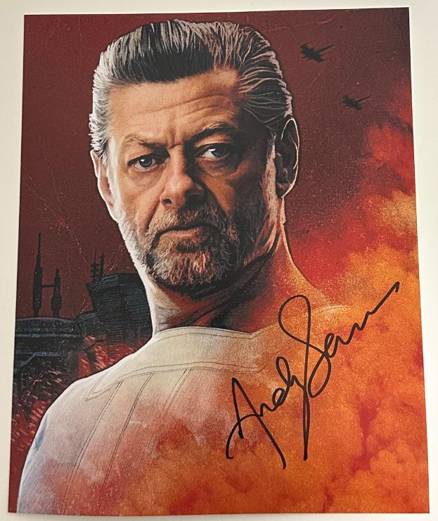 Andy Serkis original autograph on 8x10 Star Wars photo 