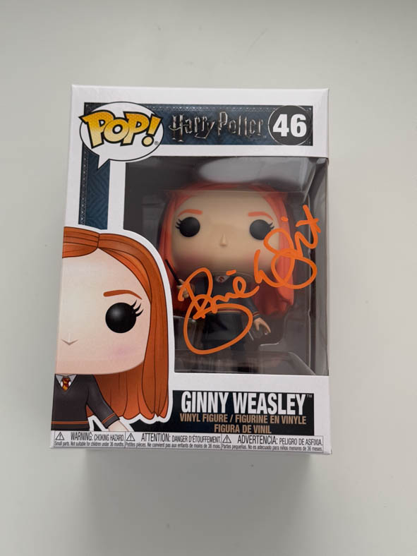 Bonnie Wright aka Ginny Weasley original Autogramm auf Harry Potter Funko Pop 46 - orange 