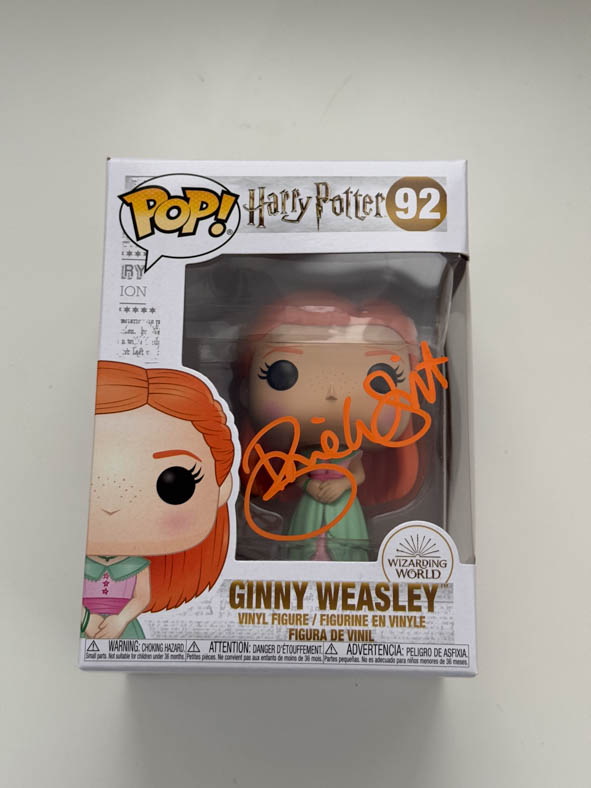 Bonnie Wright aka Ginny Weasley original Autogramm auf Harry Potter Funko Pop 92 - orange