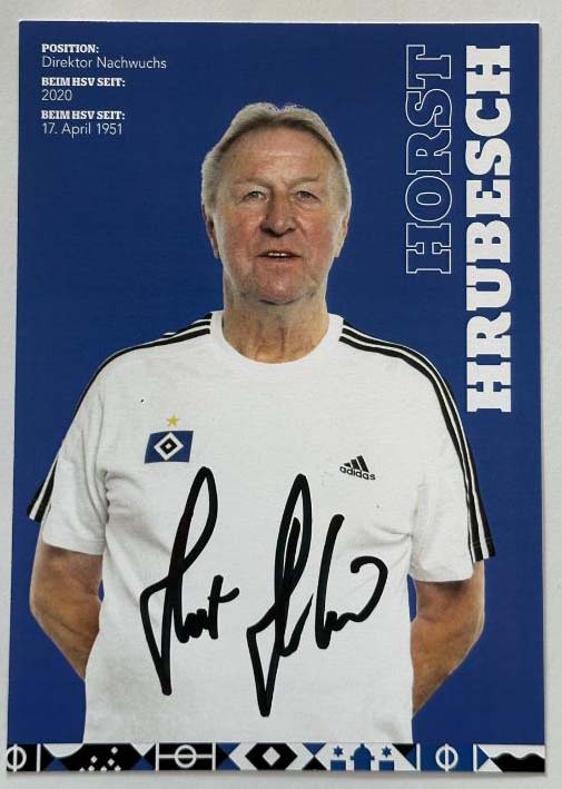 Horst Hrubesch original autograph on 6x4 postcard