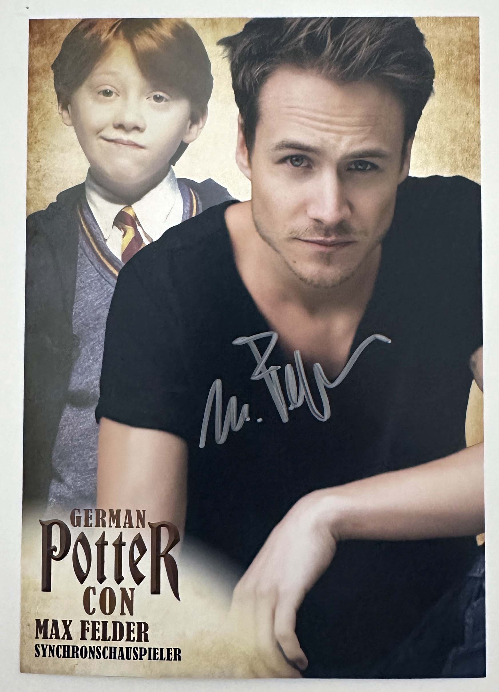 Max Felder - deutsche Stimme von Ron Weasley in Harry Potter - original Autogramm auf 10x15 Autogrammkarte