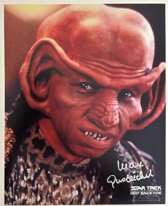 Max Grodenchik aka Rom original Autogramm auf 20x25 Star Trek Foto