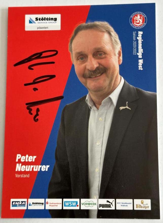 Peter Neururer original Autogramm auf 10x15 Autogrammkarte