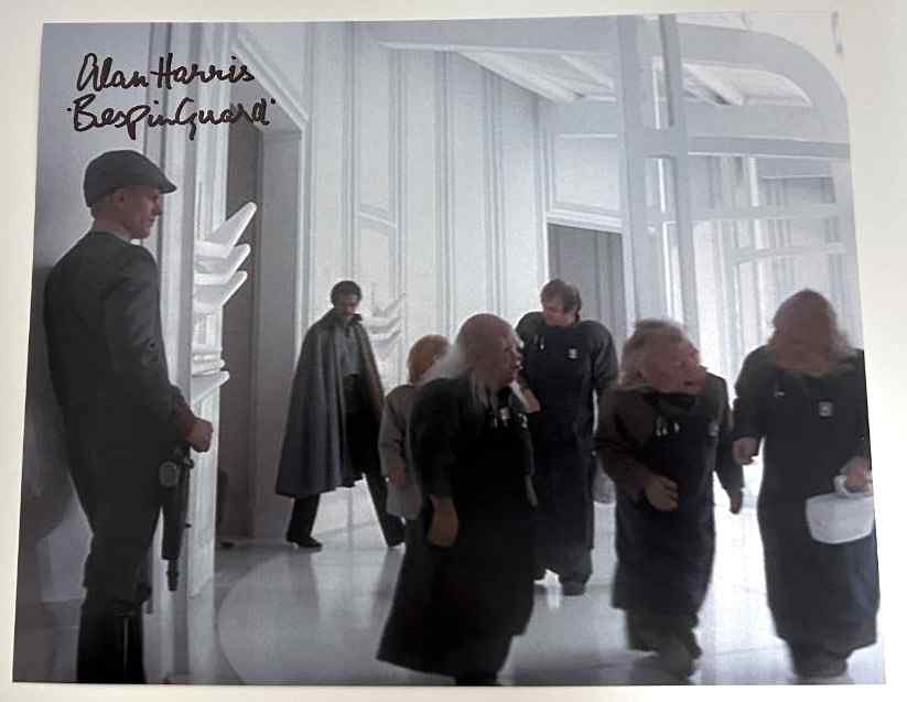 Alan Harris original Autogramm auf 20x25 Star Wars Foto
