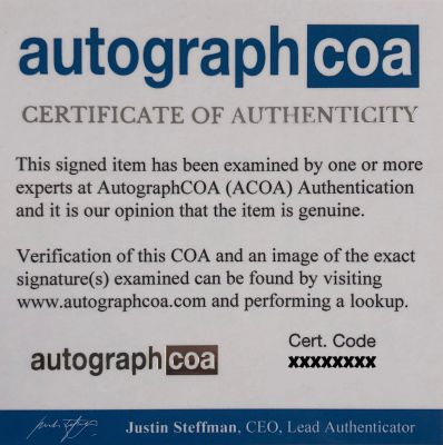 ACOA-Zertifikat – Echtheitszertifikat für 1 Autogramm